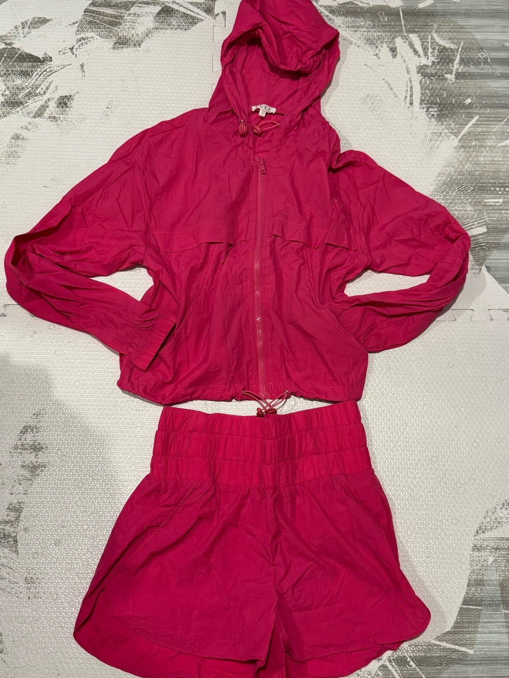TCEC Hot Pink Hooded Jacket and Shorts Set. Small